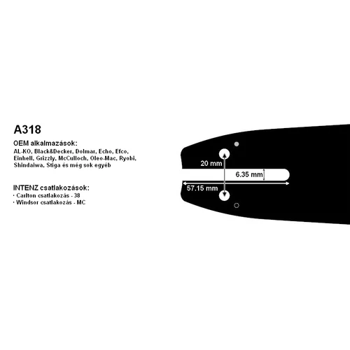 VEZETŐ 3/8 1.3MM 60SZEM 1 SZEGECSES MCCULLOCH OREGON
